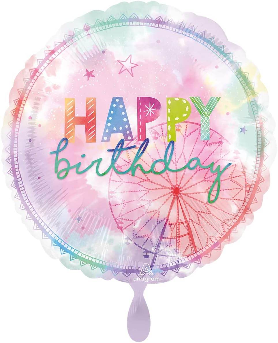 Happy Birthday Colorful Jumbo Round Foil - Eternity Party Express