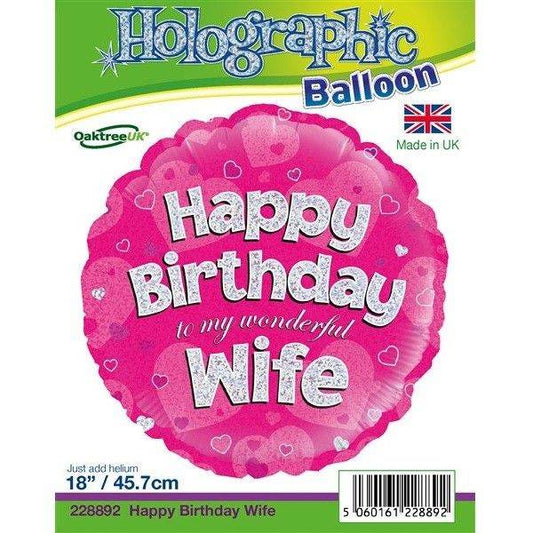 Happy Birthday Wife Foil Balloon - Eternity Party Express