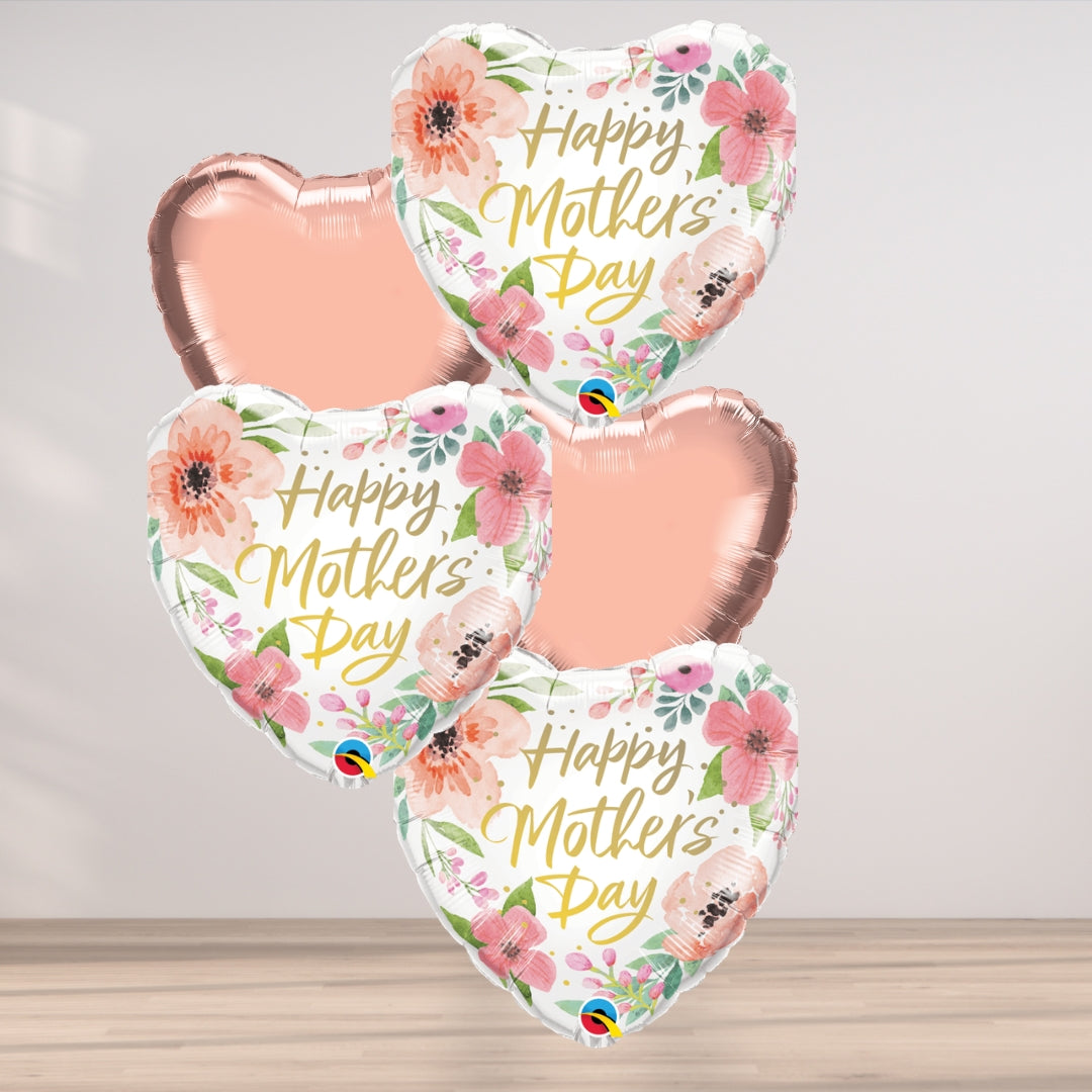 Happy Mothers Day Floral 5 Balloon Cluster
