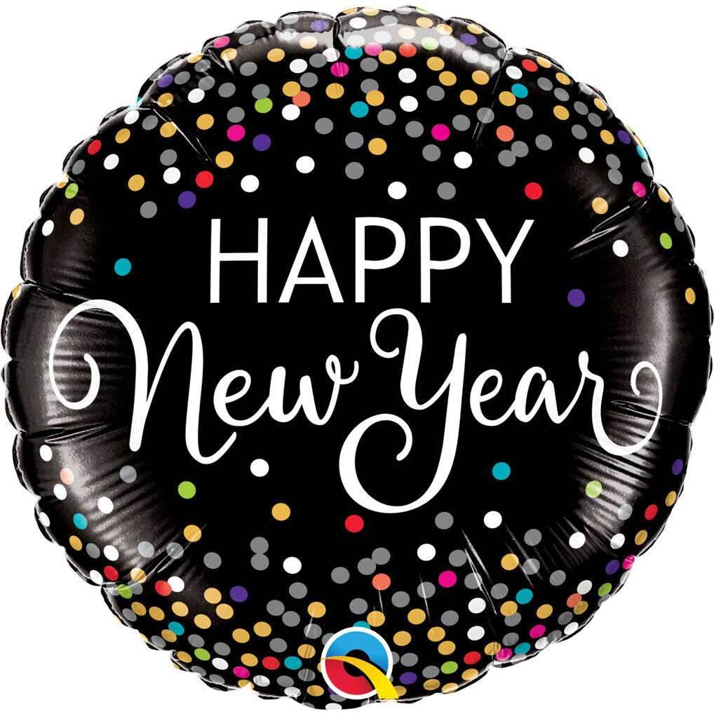 Happy New Year Dots Foil Balloon - Eternity Party Express