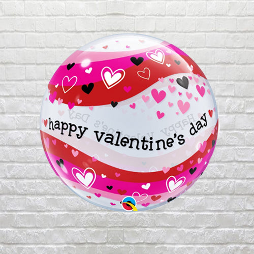 Heart Waves Valentine Bubble Balloon