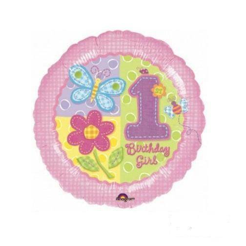 Hugs and Stitches Girl 1st Birthday Balloon - Eternity Party Express