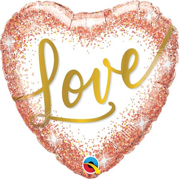 Love Rose Gold Glitter Dots Foil Balloon - Eternity Party Express
