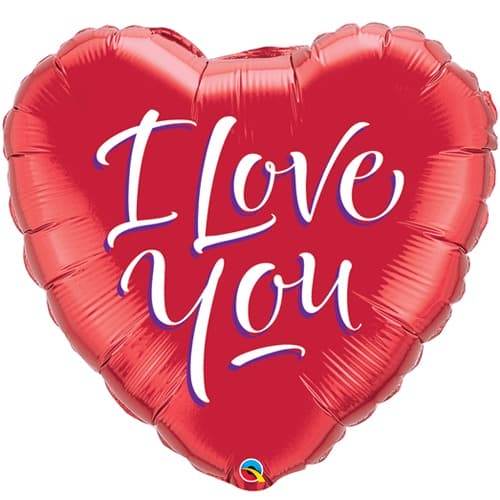 I Love You Script Foil Balloon - Eternity Party Express