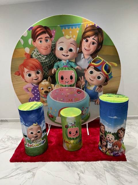 6ft Round Cocomelon Backdrop Hoop - Eternity Party Express