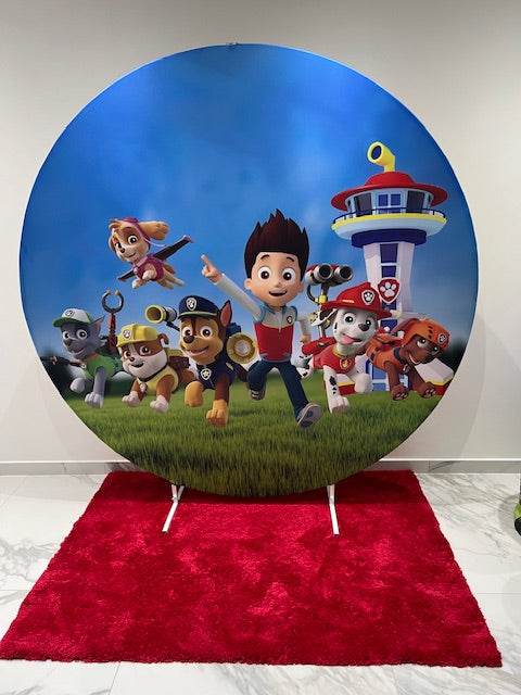 6ft Round Paw Patrol Backdrop Hoop - Eternity Party Express