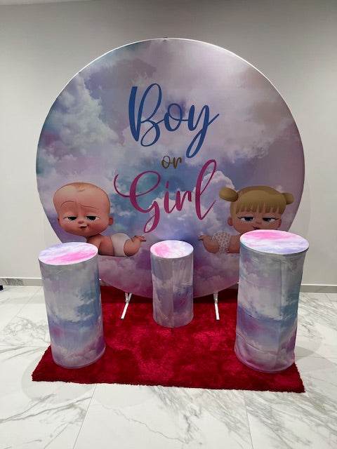 6ft Round Girl Or Boy Backdrop Hoop - Eternity Party Express