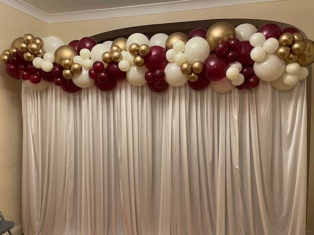 White Pleated Backdrop - Eternity Party Express