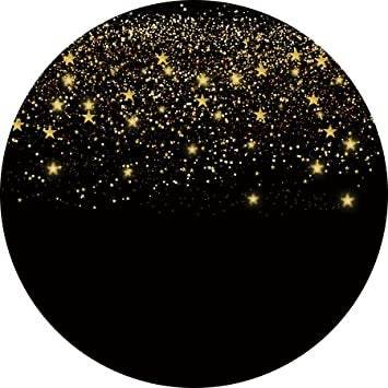 6ft Round Black Stardust Backdrop Hoop - Eternity Party Express