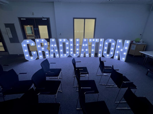 Light up 4 ft wooden letters to hire