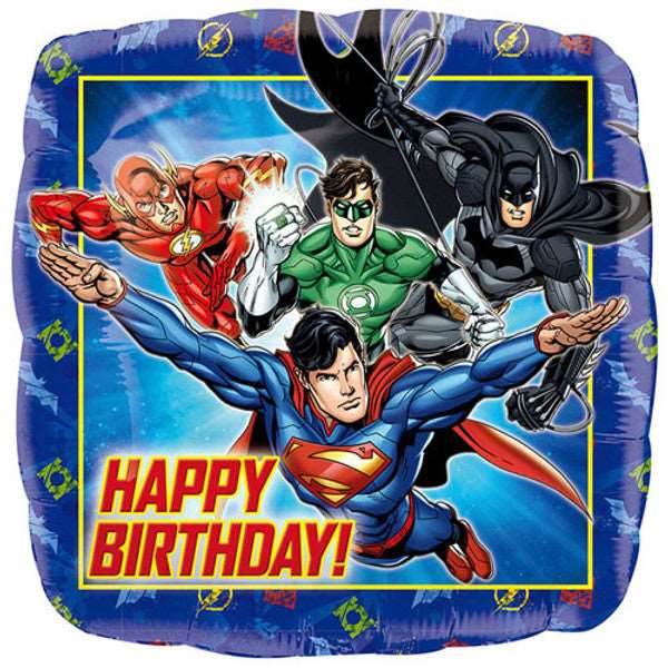 Justice League Happy Birthday Square Foil Balloon - Eternity Party Express