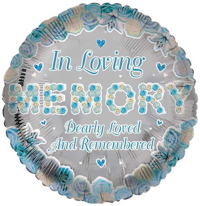 Loving Memory Blue Remembrance Foil Balloon