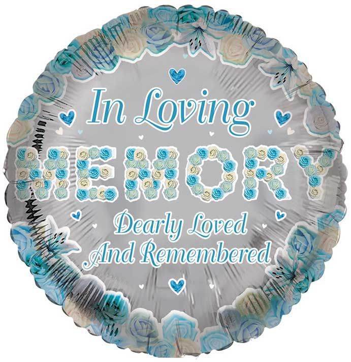 Loving Memory Blue Remembrance Foil Balloon - Eternity Party Express