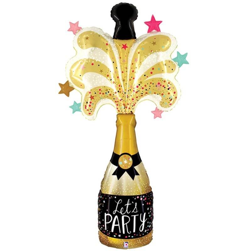 Let's Party Champagne Bottle Foil Balloon - Eternity Party Express