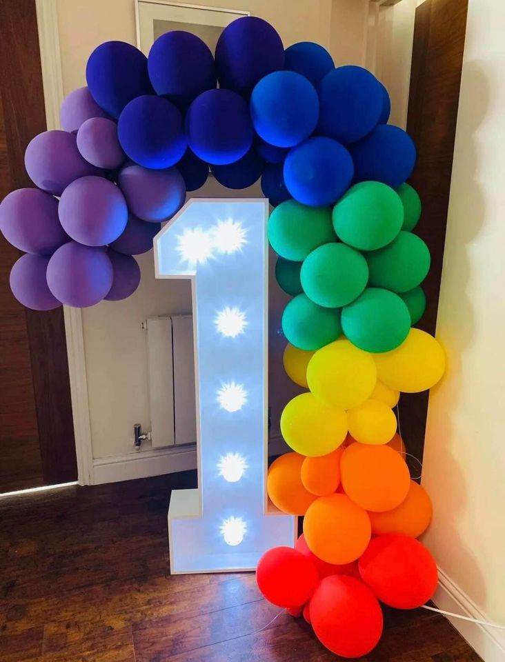 Light up 4 ft wooden numbers to hire - Eternity Party Express