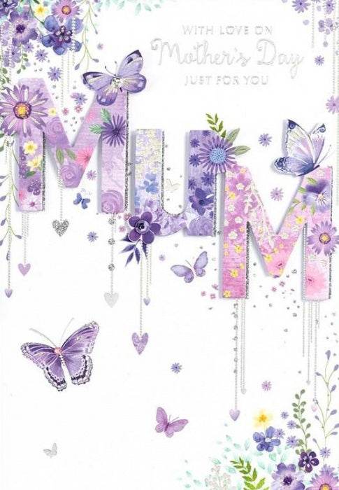 Lilac Butterflies Mum Mother's Day Card - Eternity Party Express