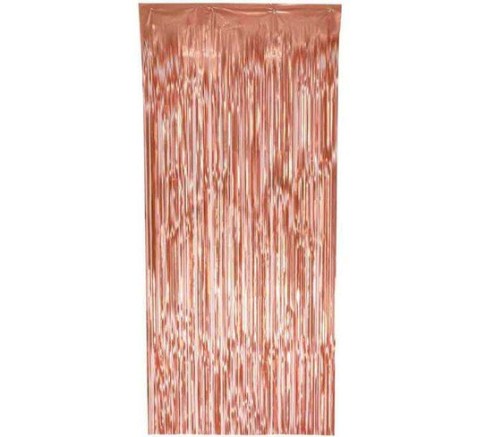 Matte Metallic Rose Gold Foil Door Curtain - Eternity Party Express