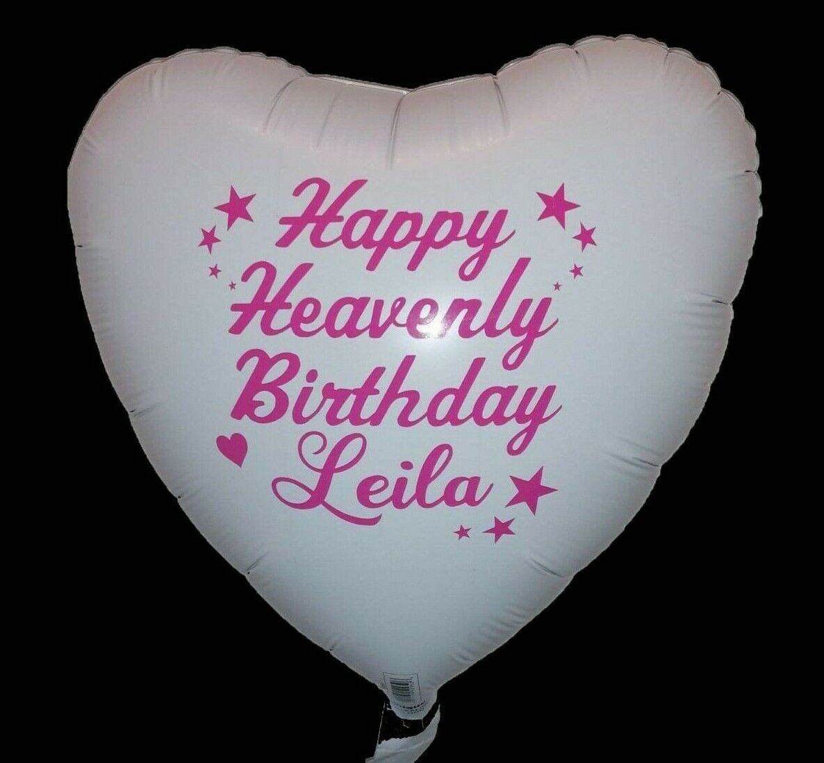 Memorial White Heart Foil Personlised Message - Eternity Party Express