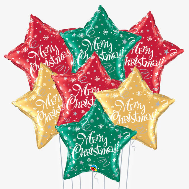 Merry Christmas Star Balloons