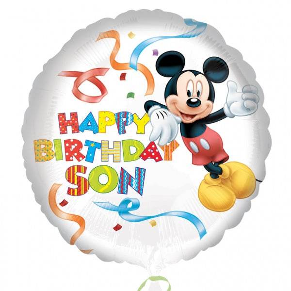 Mickey Mouse Happy Birthday Son Foil Balloon - Eternity Party Express