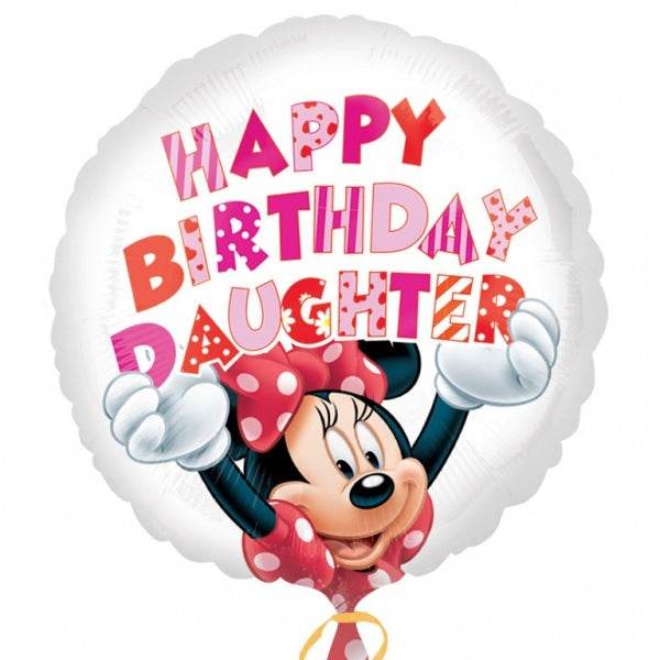 Minnie Mouse Happy Birthday Daughter Foil Balloon - Eternity Party Express