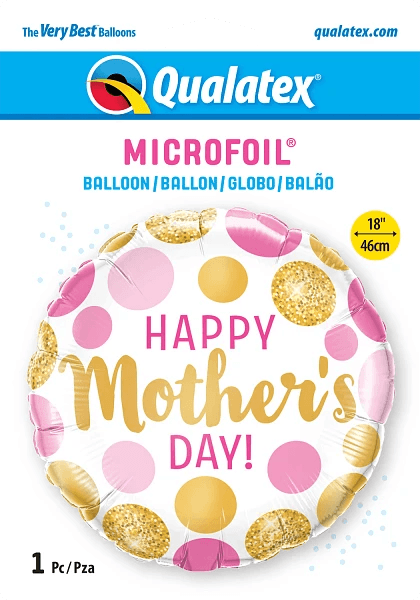 Mother's Day Pink & Gold Dots Foil Balloon - Eternity Party Express