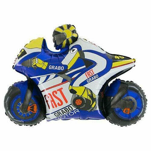 Moto GP Motorbike Blue Shaped Foil Balloon - Eternity Party Express