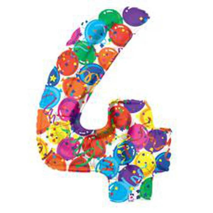 Party Mega Loons Helium Number 4 - Eternity Party Express
