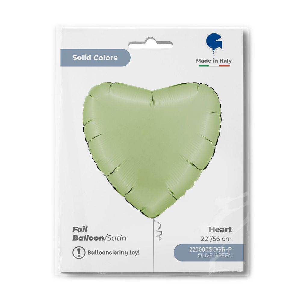 Satin Olive Green Heart - Eternity Party Express