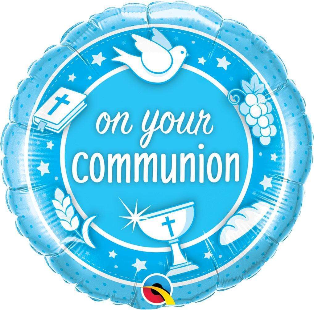 On Your Communion Blue Foil Balloon