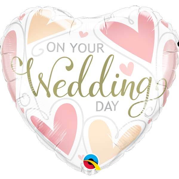 On Your Wedding Day Hearts Foil Balloon - Eternity Party Express