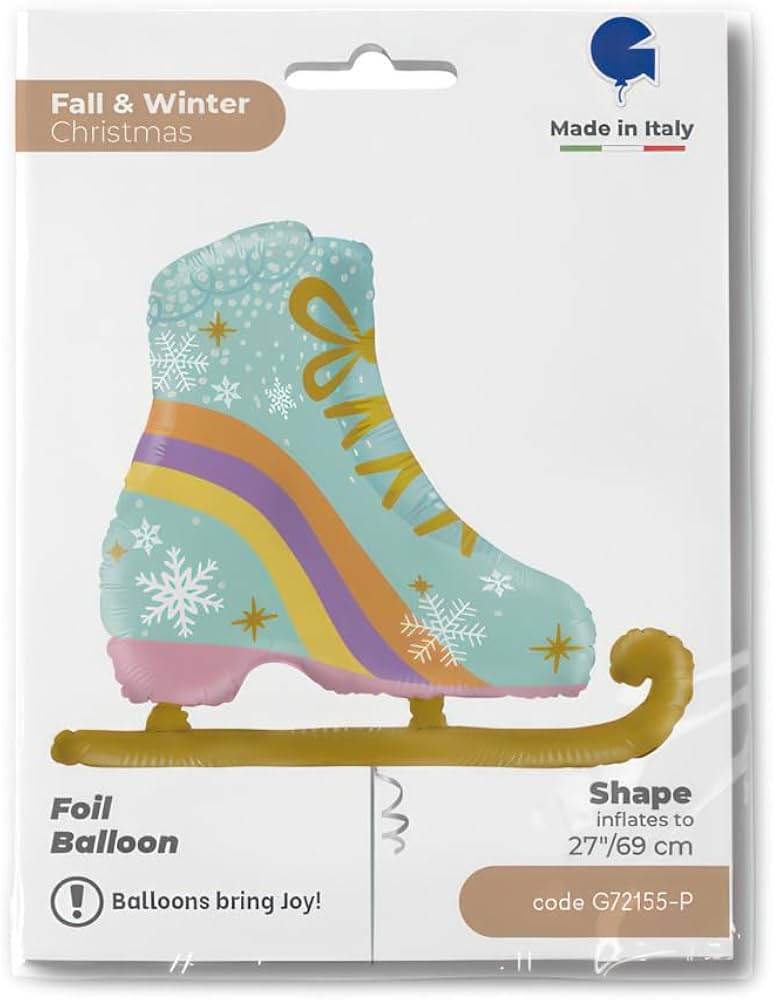 Pastel Ice Skate Foil Balloon - Eternity Party Express