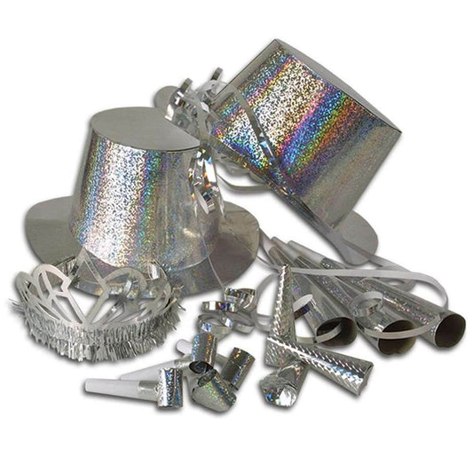 Happy New Year 10 Person Holographic New Year Party Pack - Eternity Party Express