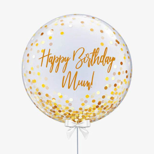 Personalised Gold Glitter Bubble Balloon - Eternity Party Express