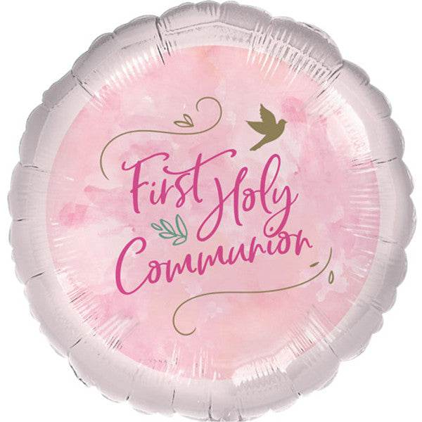 First Holy Communion Pink Foil Balloon - Eternity Party Express