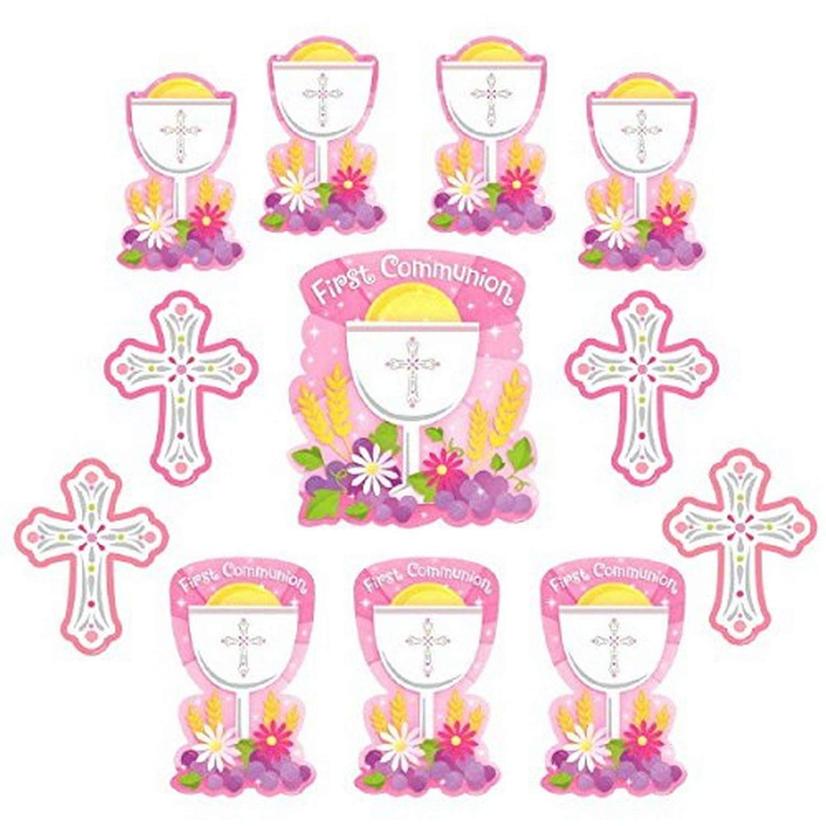 Pink Communion Party Cutout Decoration Set