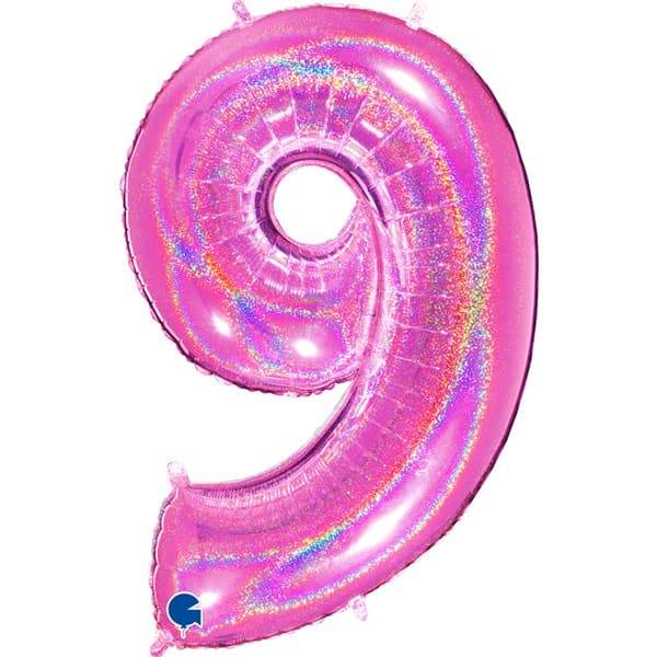 Pink Holographic Glitter Numbers - Eternity Party Express