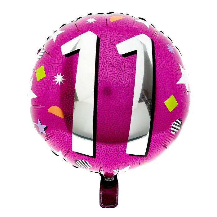 Pink & Silver 11th Birthday Foil Balloon - Eternity Party Express
