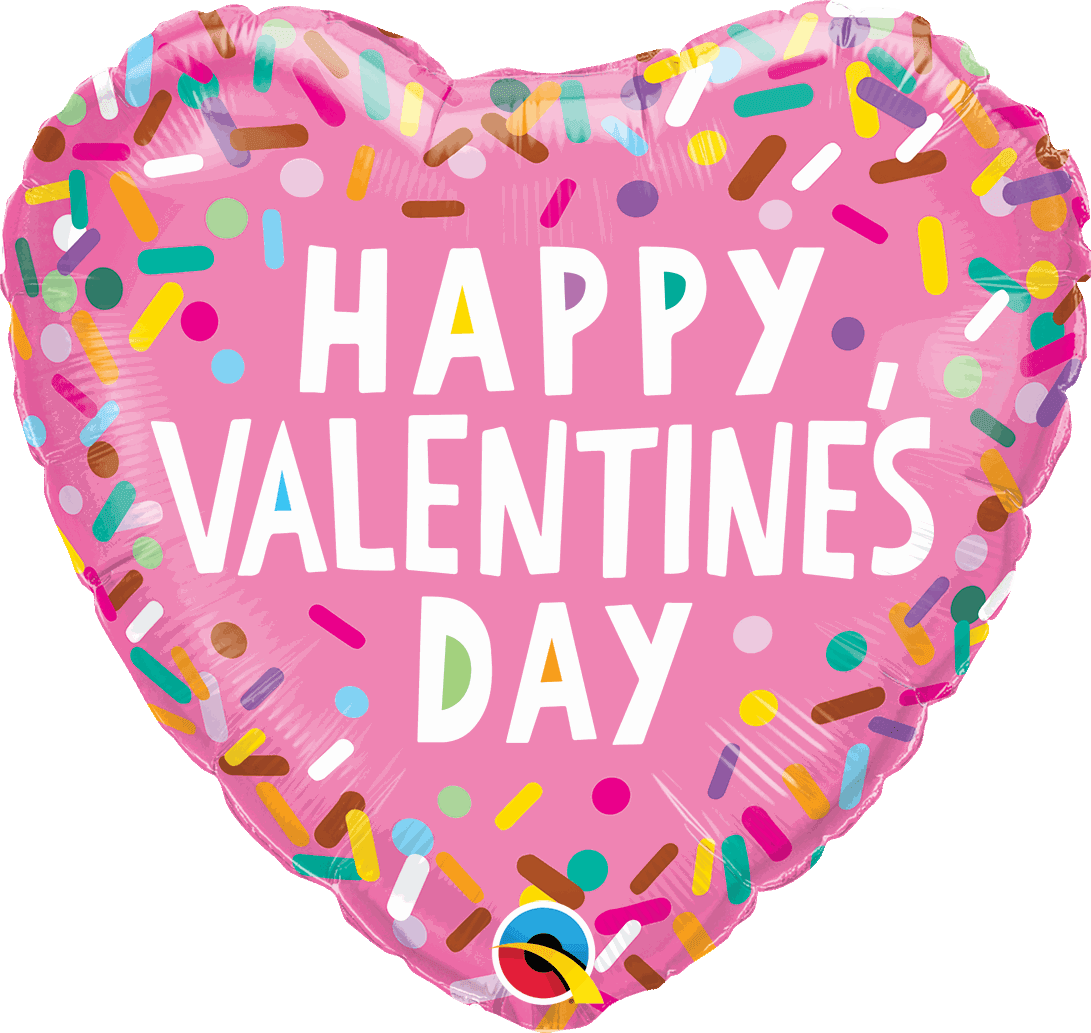 Heart Valentines Sprinkles Foil Balloon - Eternity Party Express