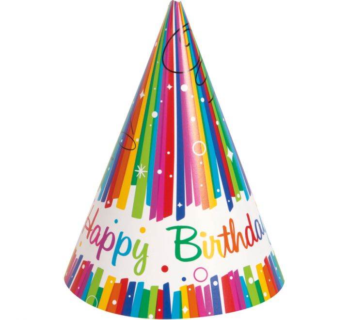 Rainbow Ribbon Birthday Party Hats - Eternity Party Express