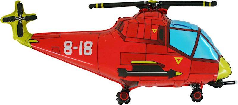 Red Helicopter Shaped Foil Balloon - Eternity Party Express
