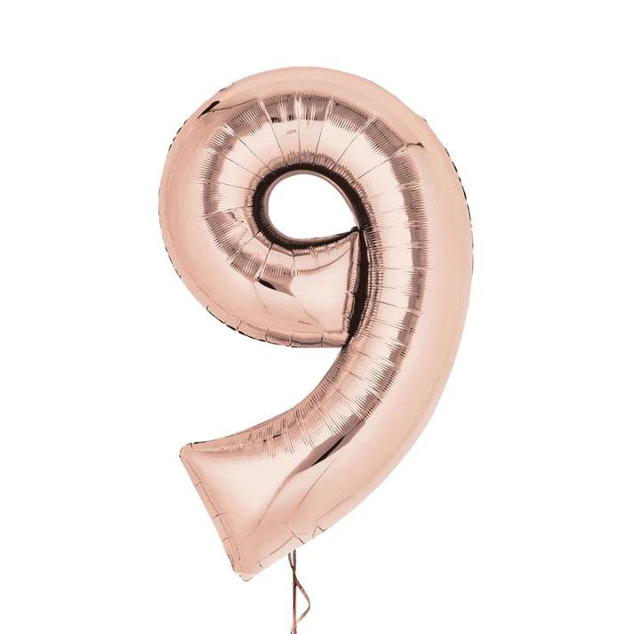 Rose Gold Giant Helium Numbers - Eternity Party Express