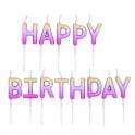 Rose Gold Ombré Happy Birthday Pick Stick Candles - Eternity Party Express