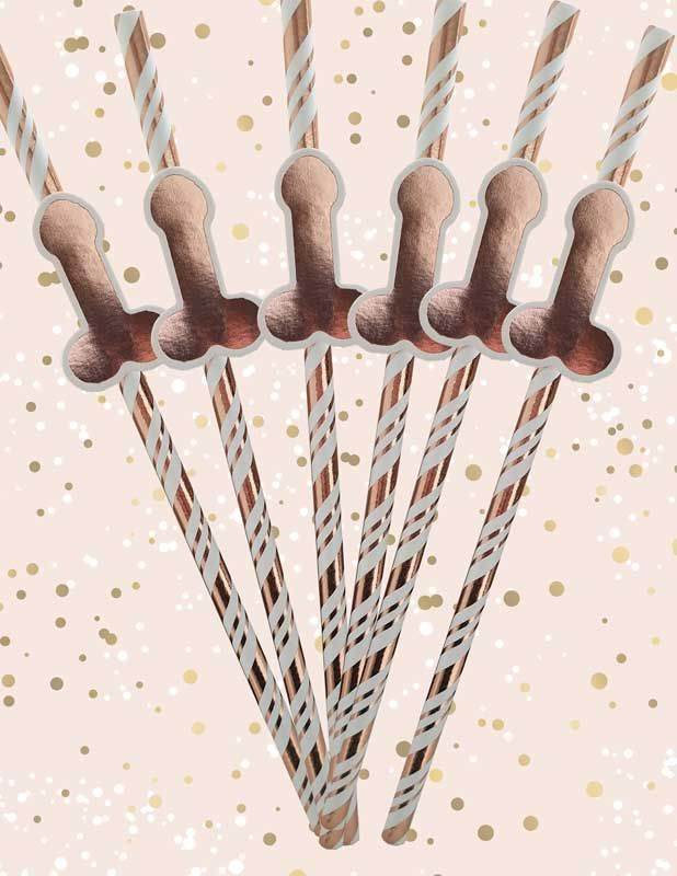 Rose Gold Willy Straws - Eternity Party Express
