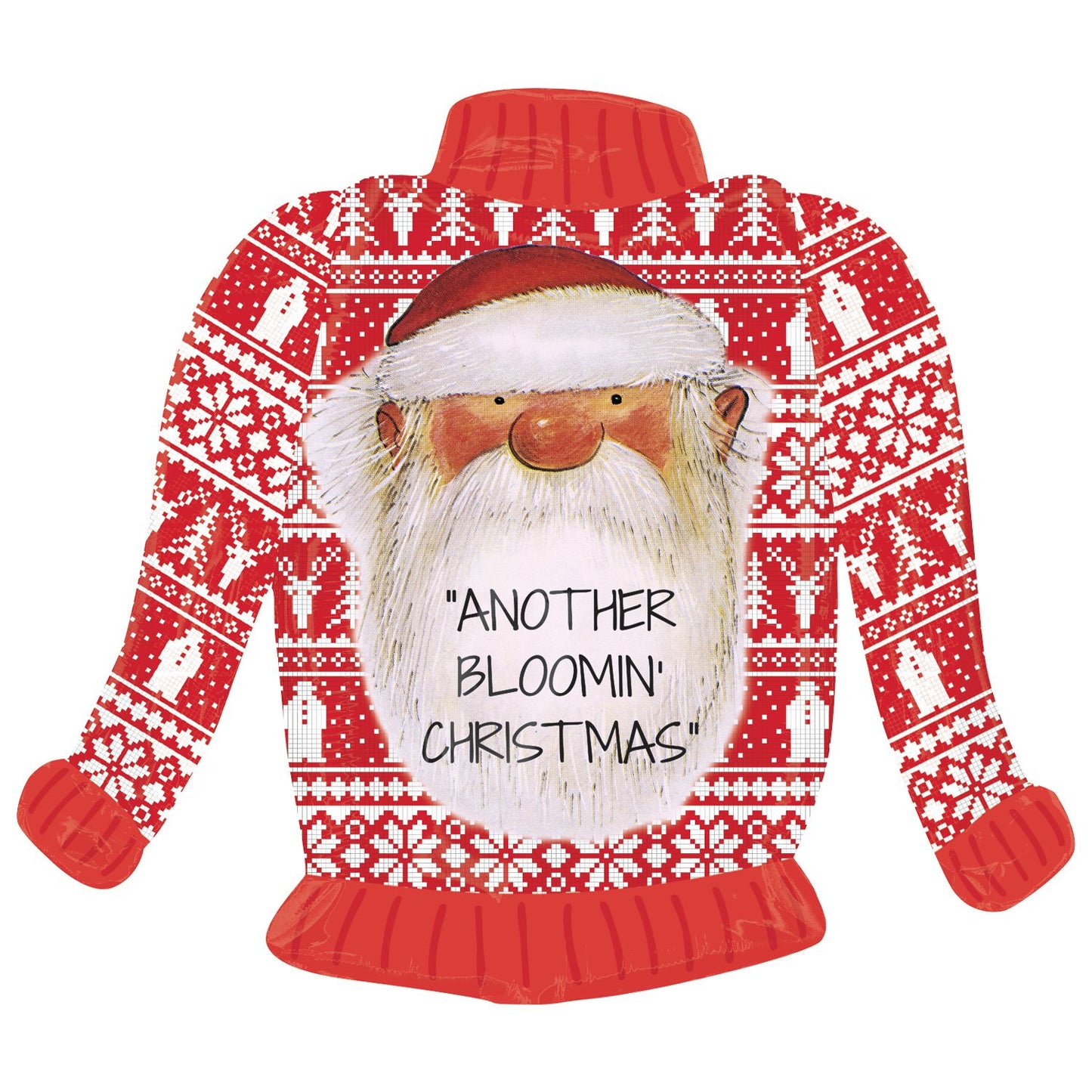 Santa Another Blooming Christmas Jumper Shape Foil Balloon