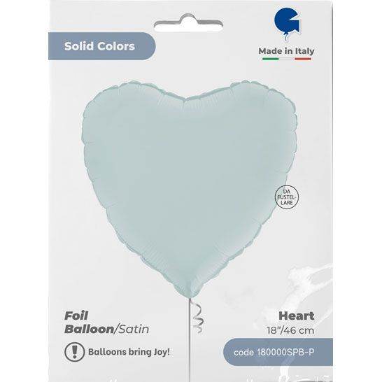 Satin Pastel Blue Heart - Eternity Party Express