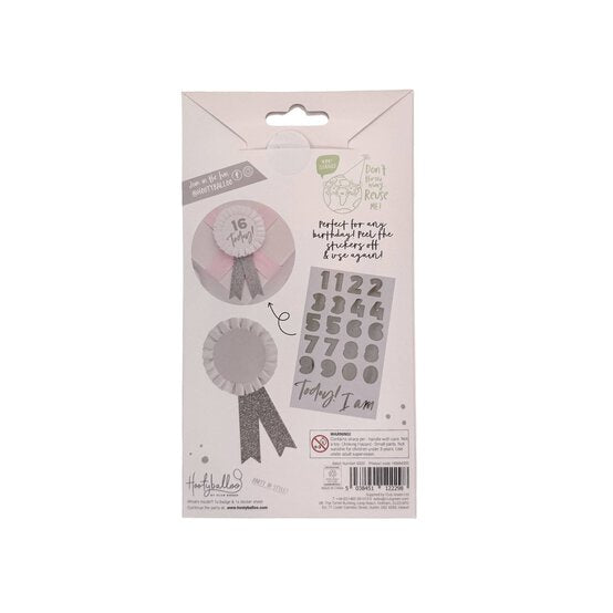 Silver Glitter Milestone Birthday Badge