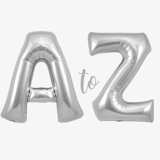 Gaint Silver Letter Foil Balloons - Eternity Party Express
