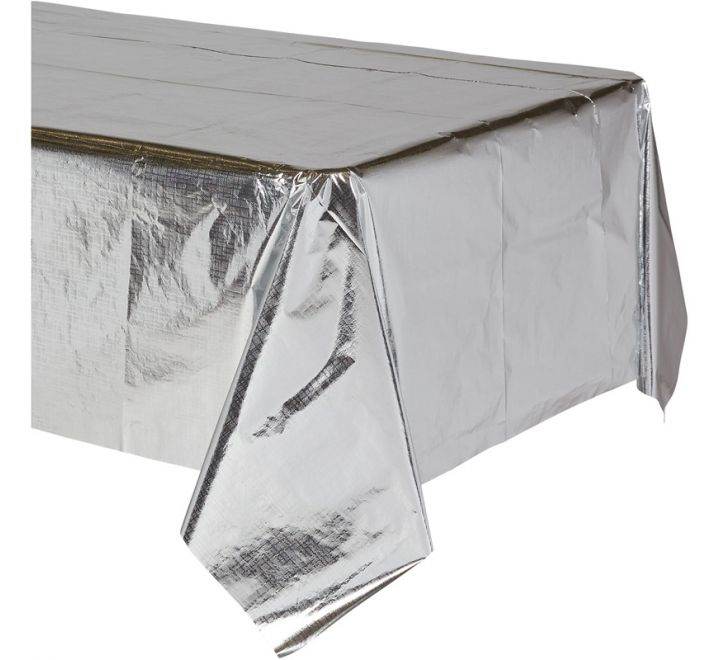 Metallic Silver Tablecover - Eternity Party Express