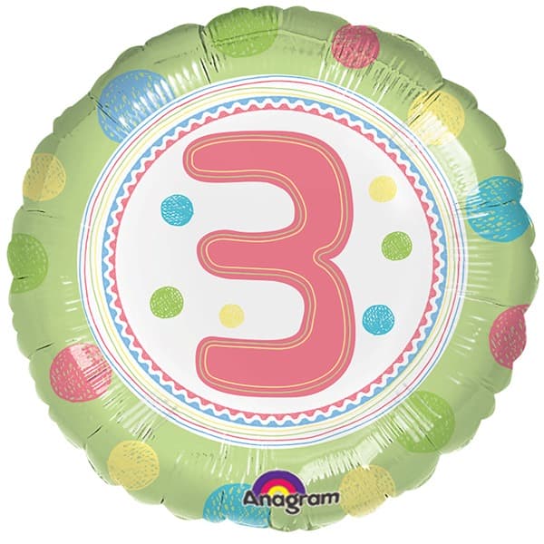 Spot On Age 3 Foil Balloon